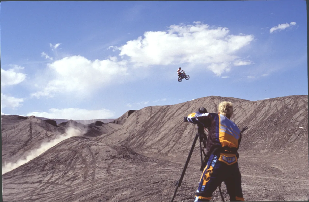 Filming a huge desert huck